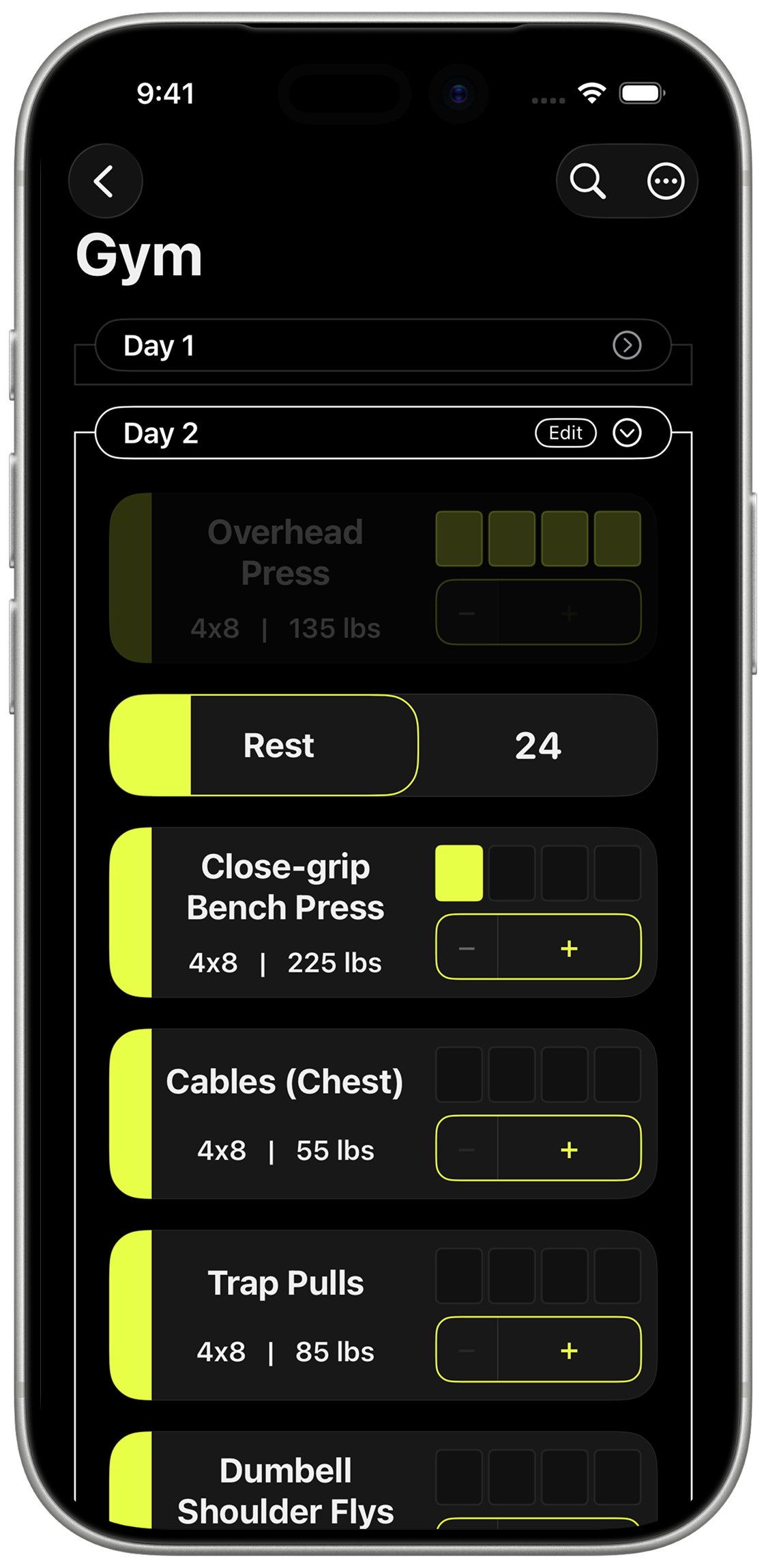 WorkoutX rest timer